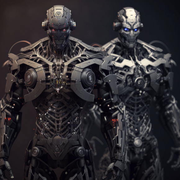 "La fusion des deux robots" (Midjourney)
