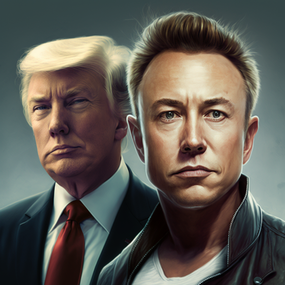 "Elon Musk cherche la vérité, Donald Trump veille" (Midjourney)