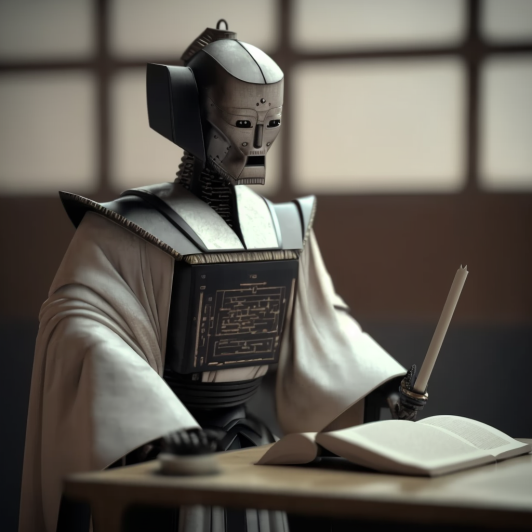"Le robot senseï" (Midjourney)