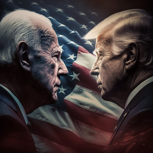 "Le duel Biden-Trump pour la présidence" (Midjourney)