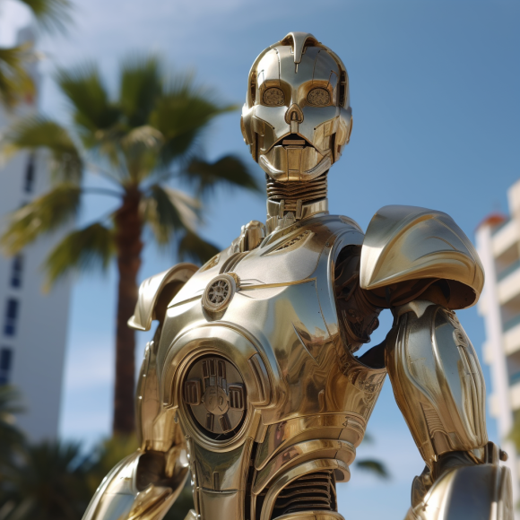 "Le robot et le palmier" (Midjourney)