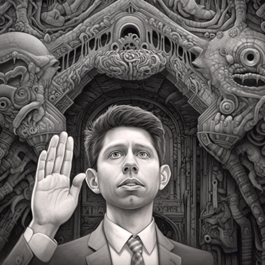 "Le témoignage de Sam Altman" (Midjourney)