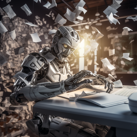 "Le robot se nourrit de vos données" (Midjourney)