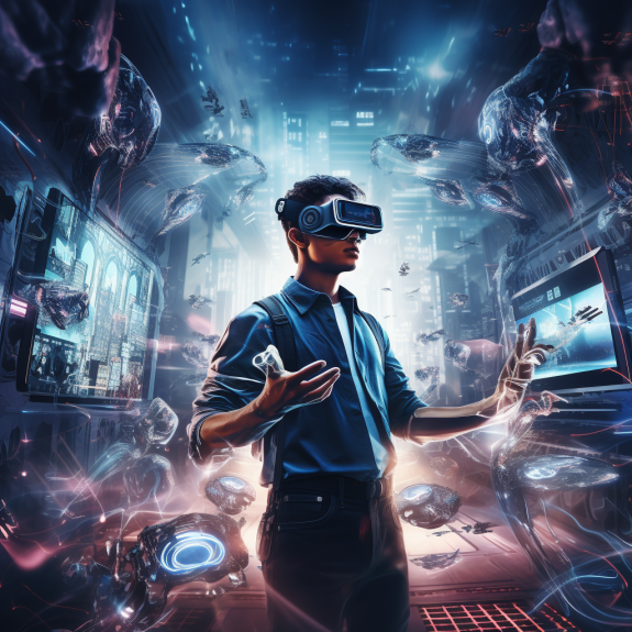 "Le futur de la réalité augmentée" (Midjourney, Maurice de Rambuteau)