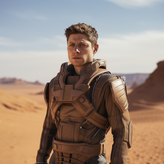 "Sam Altman débarque dans l'univers de Dune" (Qant, M. de R. avec Midjourney)