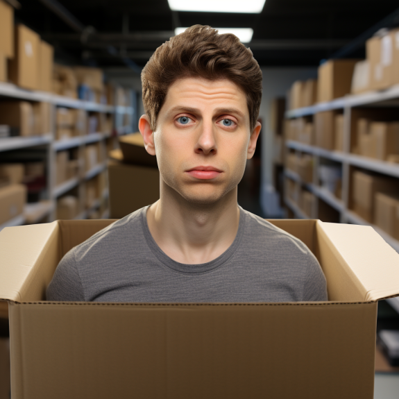 “Sam Altman prend la porte” (Qant, M. de R. avec Midjourney)
