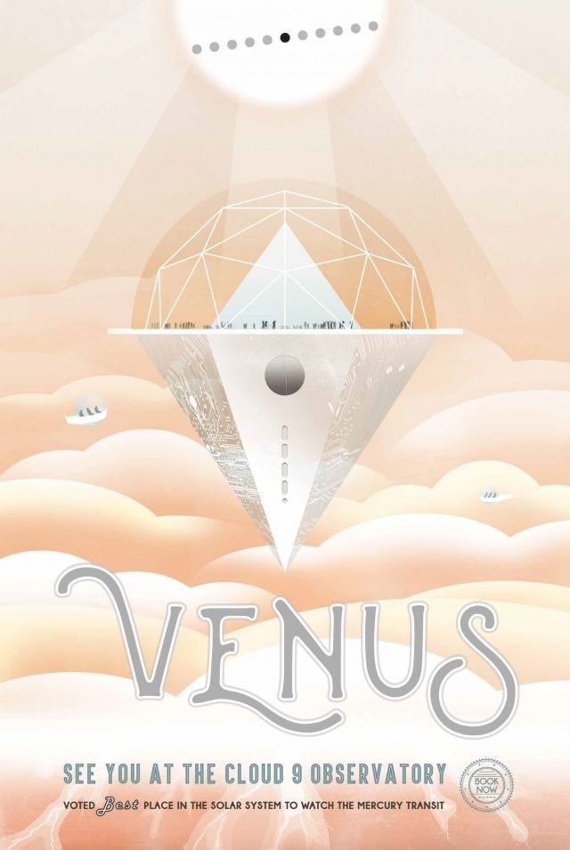 Poster pour la planète Venus de la série de posters Visions of the Future du NASA Jet Propulsion Laboratory