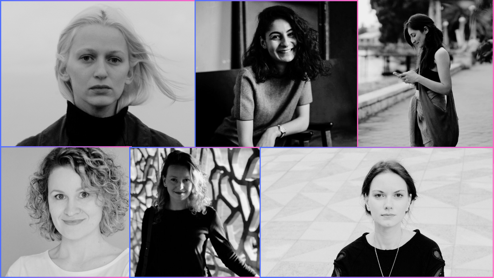 Myroslava (Ukraine), Agniete (Lituanie), Lusine (Haut-Karabakh), Sofya (Russie), Lela (Géorgie) et Triin (Estonie)