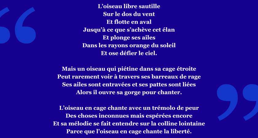 Maya Angelou, Je sais pourquoi chante l'oiseau en cage