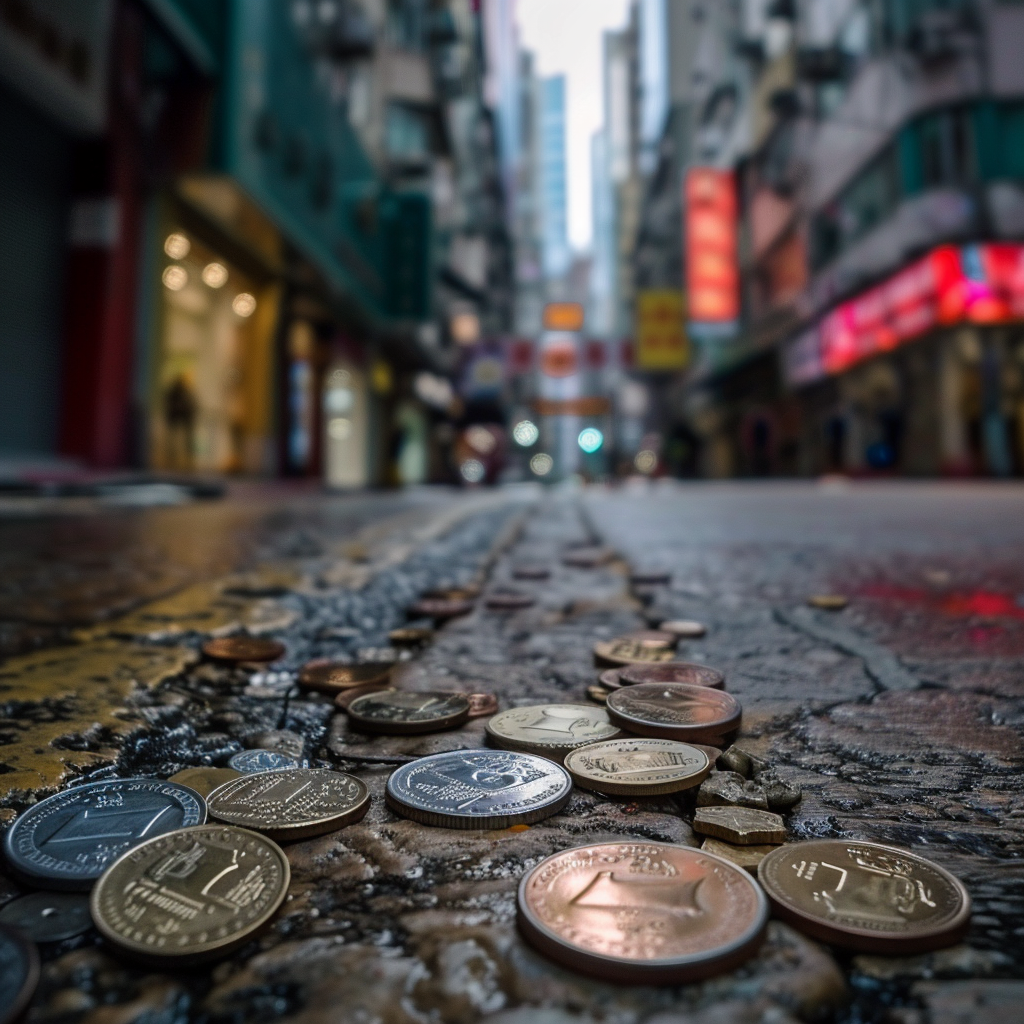 “Des stablecoins dans les rues de Hong Kong” (Qant, M. de R. avec Midjourney)