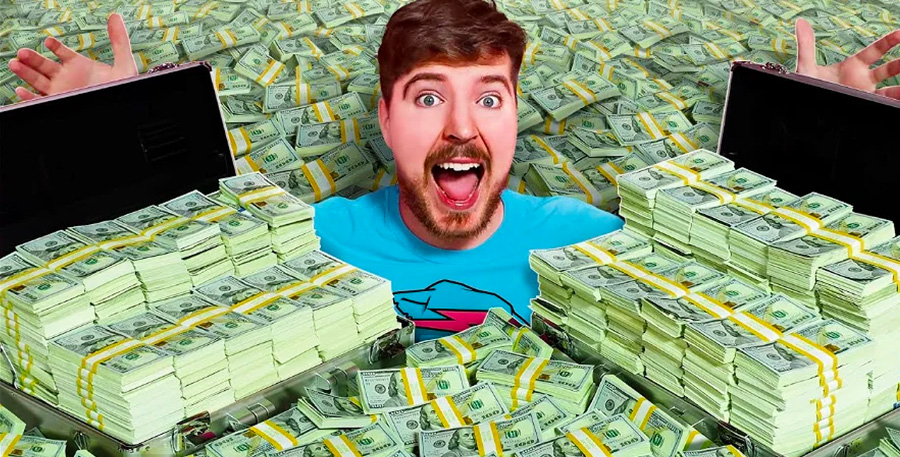 La couleur préférée de Mr Beast ? Le vert ! //  © Mr Beast