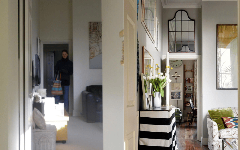 Avant / après dans le premier appartement de Beata Heuman