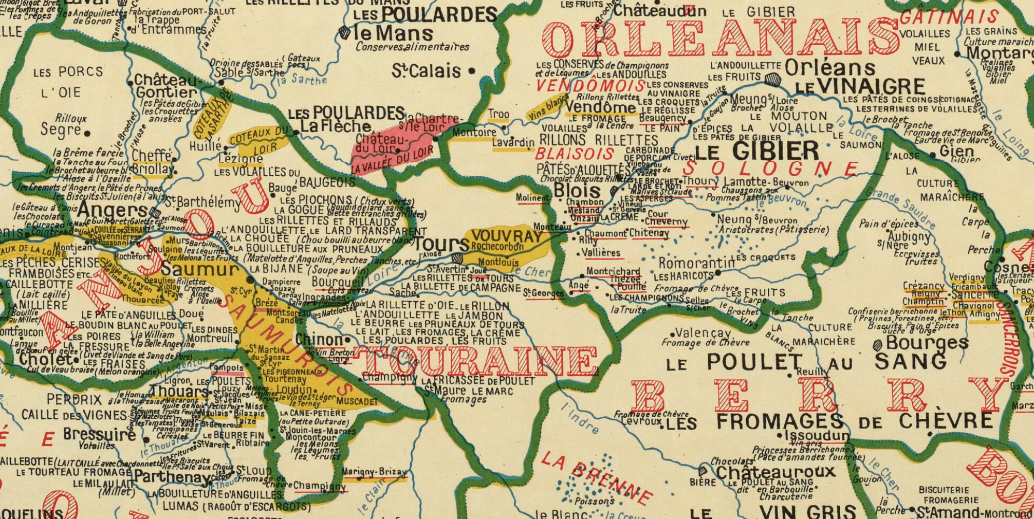Les spécialités d'Anjou, de Touraine et de Berry en 1929