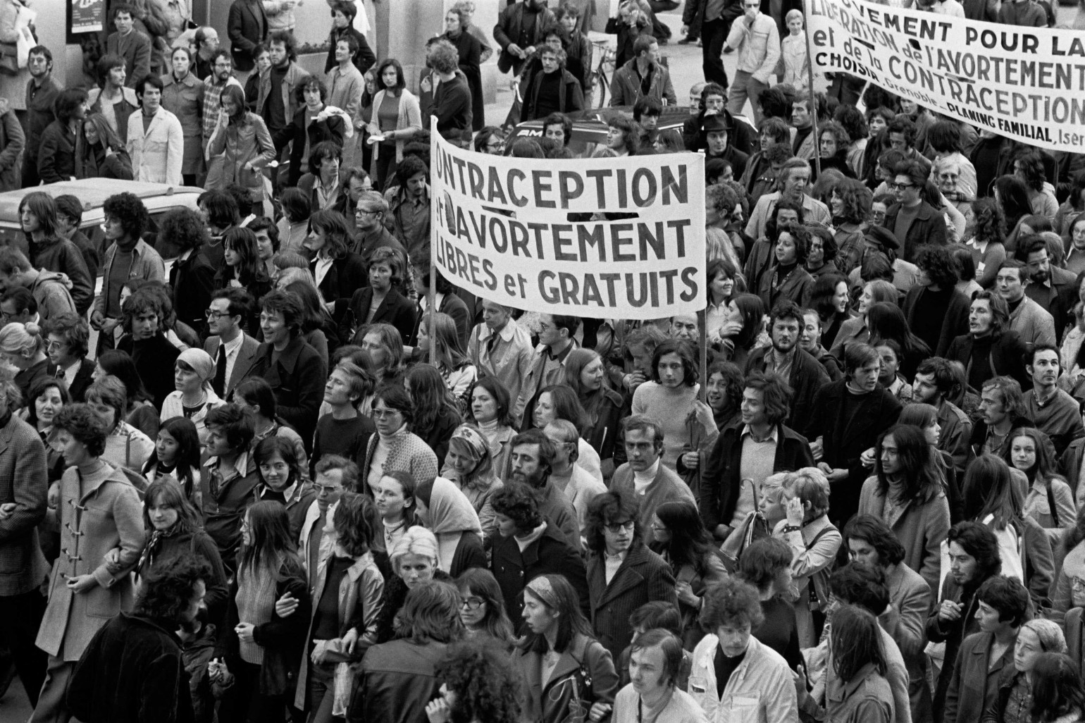 Une manifestation pour le droit à l'avortement à Grenoble en 1973. Crédit: PUECH MICHEL/SIPA