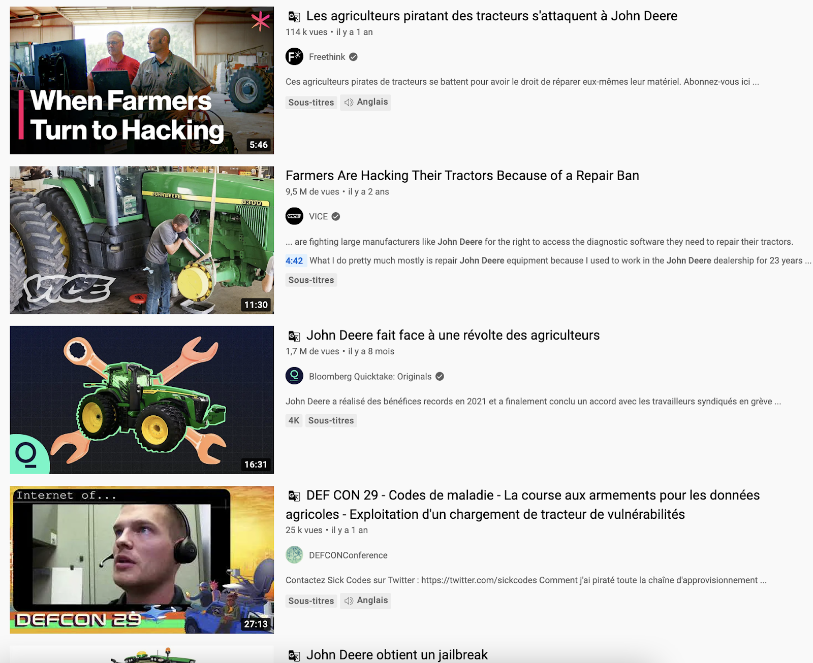 Du grabuge sur YouTube