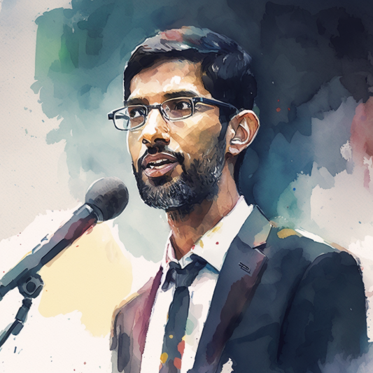 "Le CEO de Google Sundar Pichai" (Midjourney)