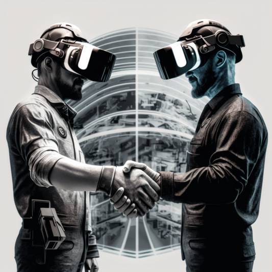 "Une alliance dans la réalité virtuelle" (Midjourney)