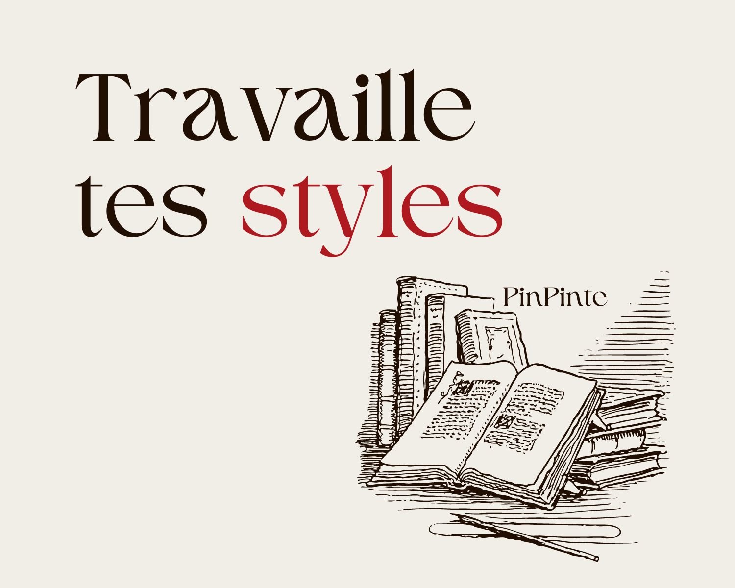 Illustration avec des livres mais les styles peuvent aussi s'apprendre avec des humain·es. 