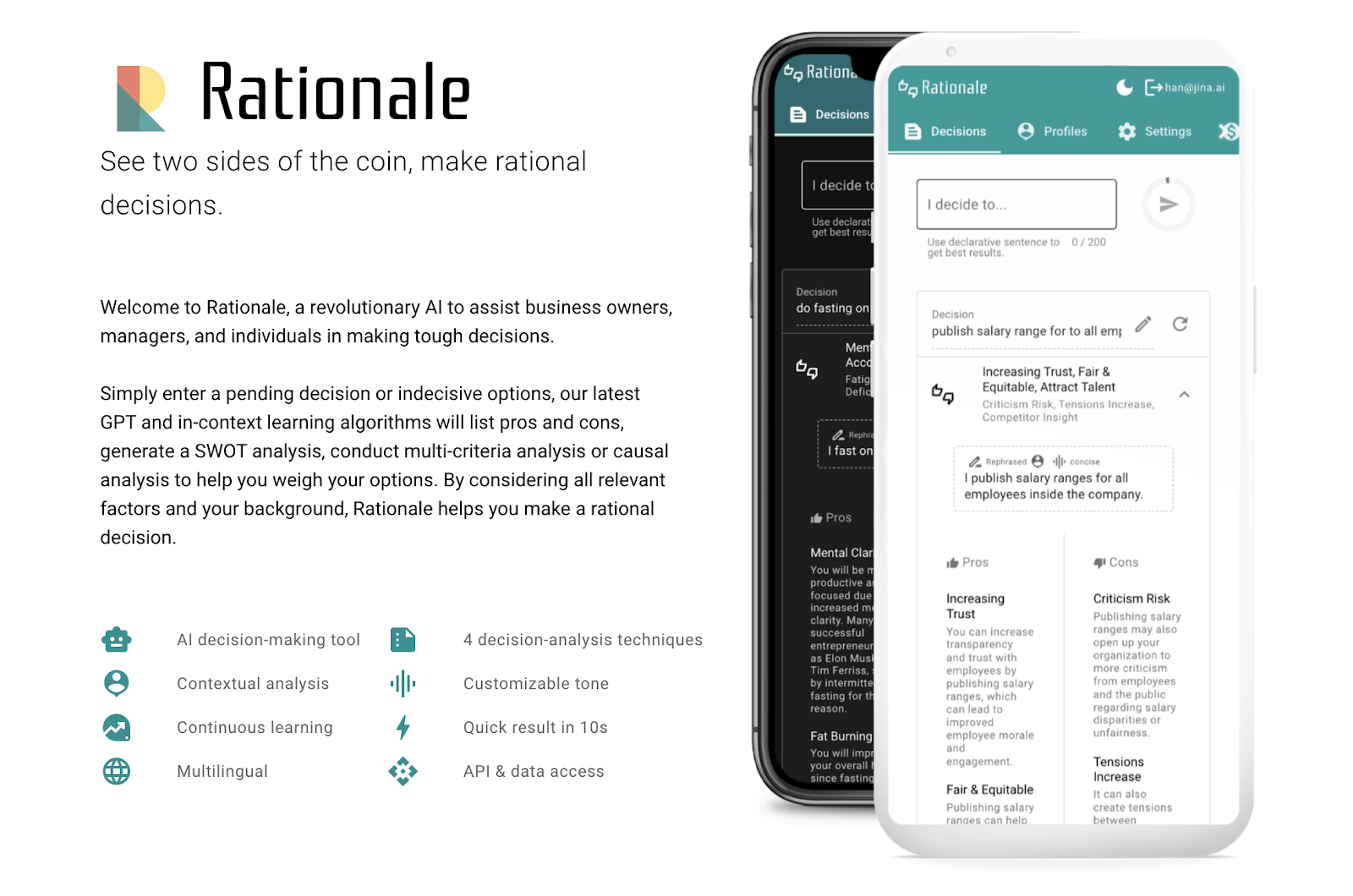 L'application Rationale promet de rationaliser l'ensemble de vos choix afin de faire de vous une machine à décider