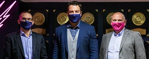 Thomas Lombard, directeur general du Stade Français et les membres d'Afnor