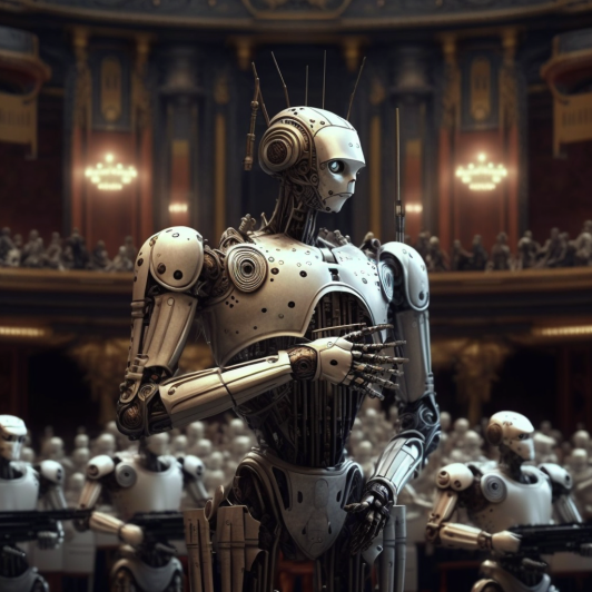 "Un robot à l'opéra" (Midjourney)