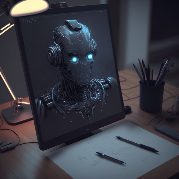 "Le robot dans votre tablette" (Midjourney)