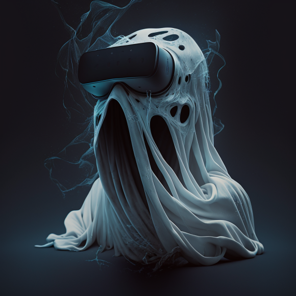 "Le fantôme de Snap en réalité augmentée" (Midjourney)