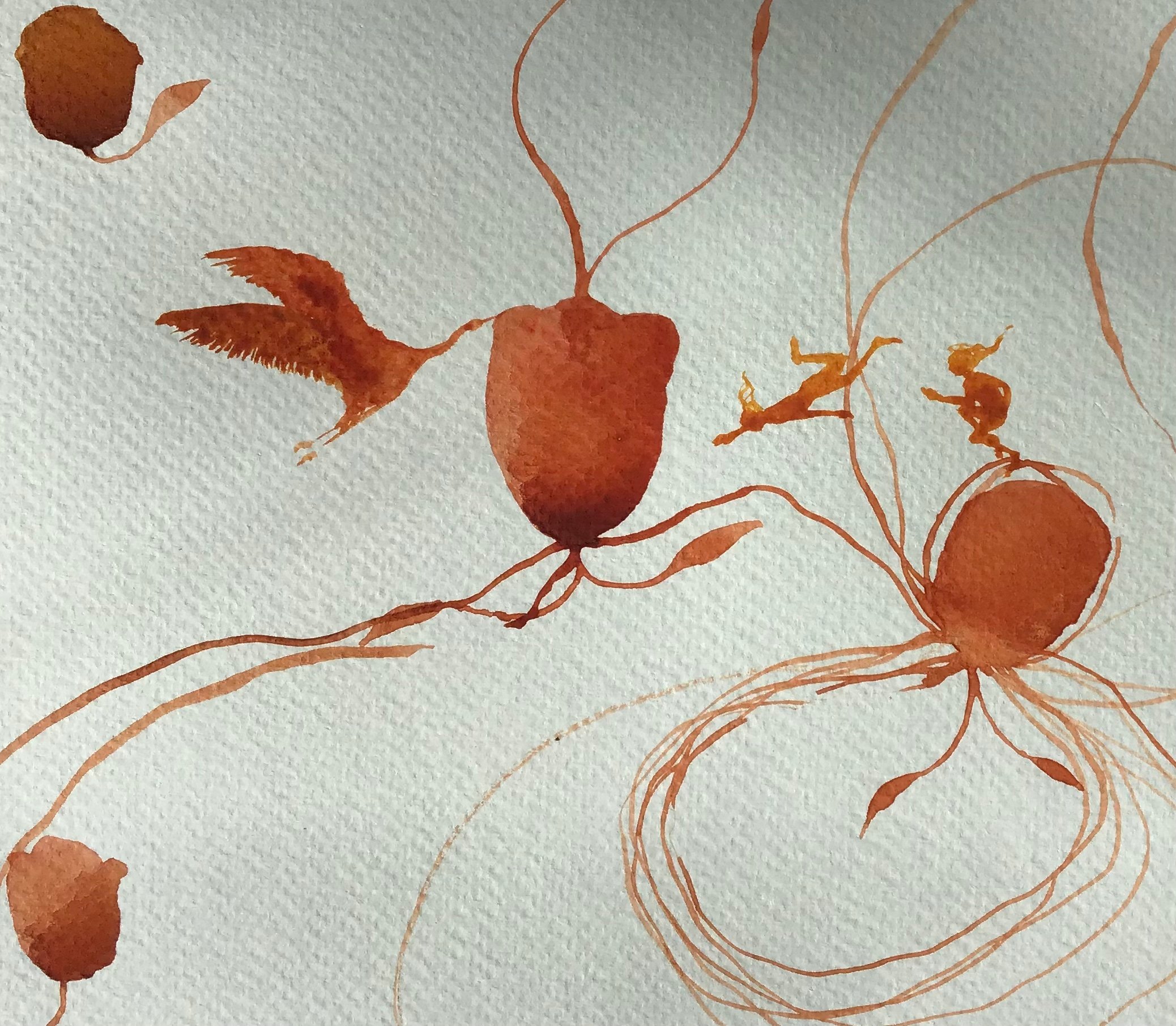 Retrouver le vivant, O.Belot, Aquarelle sur papier, 41 x 31 cm