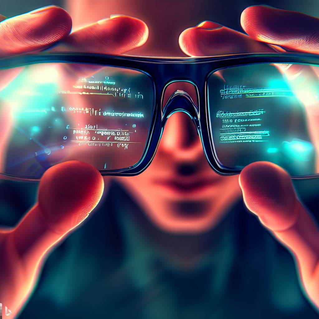 "Des lunettes connectées anti-sèches" (Bing Image Creator)