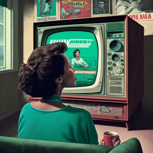 'Une vision ancienne de la publicité" (Midjourney, V5)