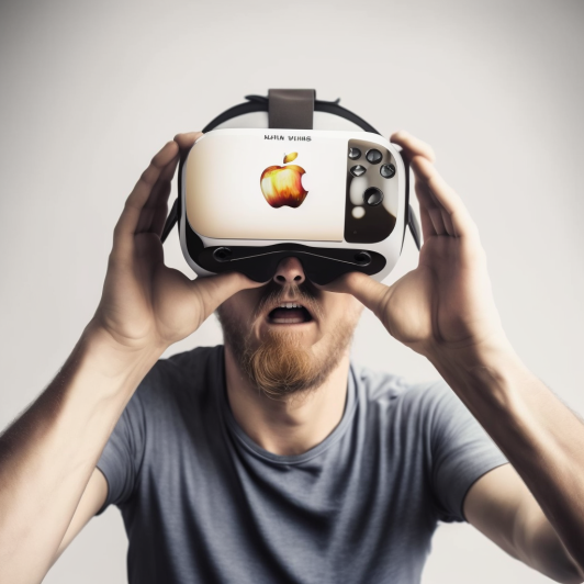 "Le casque VR d'Apple" (Midjourney)