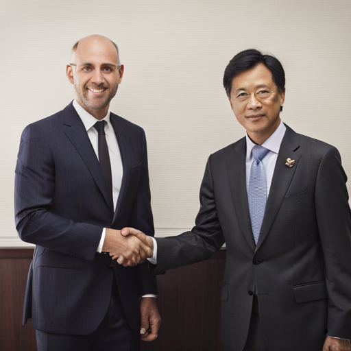 "Rencontre entre les ministres français et japonais du numérique" (Stable Diffusion XL)