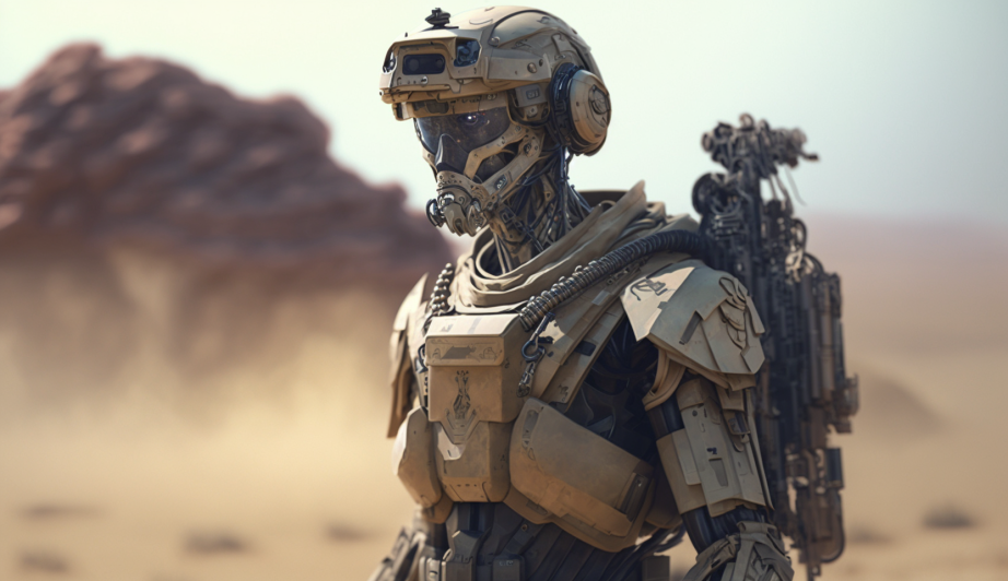 "Un robot dans l'armée" (Midjourney)