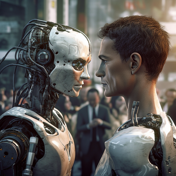 "La bataille des robots" (Midjourney)