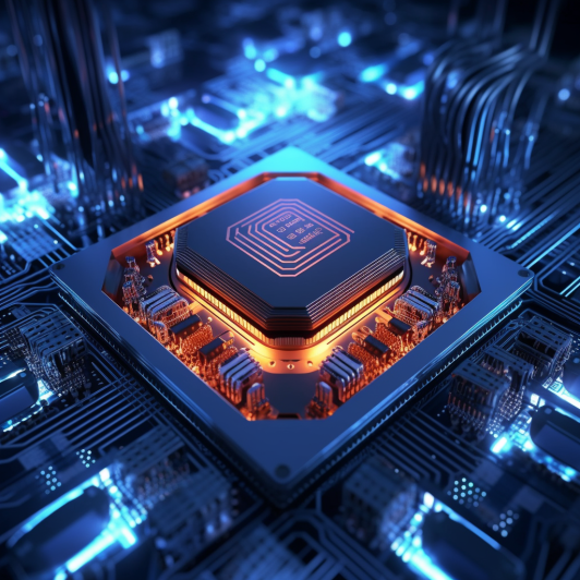 "Une puce d'intelligence artificielle" (Midjourney)