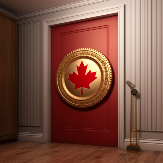"La porte du Canada se ferme aux cryptos" (Midjourney)