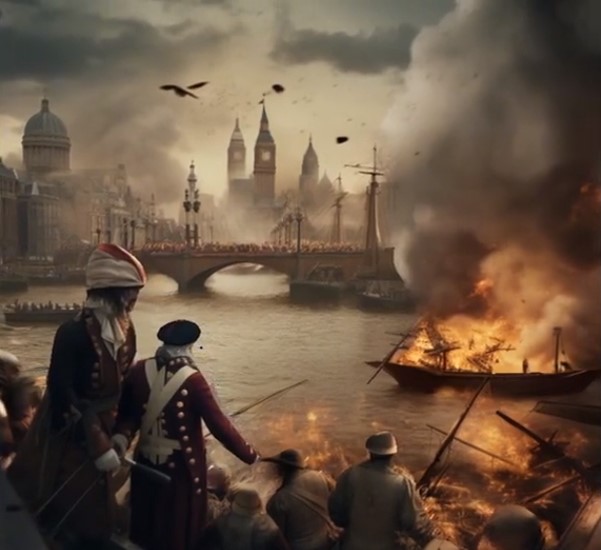 Et si l'Inde avait dirigé la Grande-Bretagne ?" Source : @What.if_ai (TikTok)