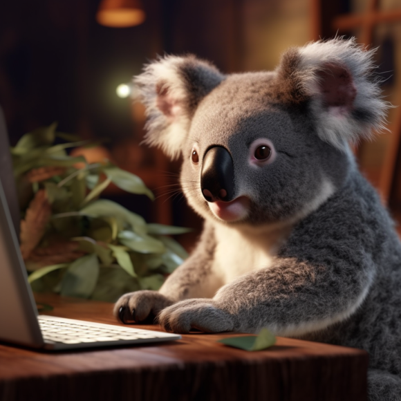 "Le koala veut jouer avec les grands" (Midjourney)
