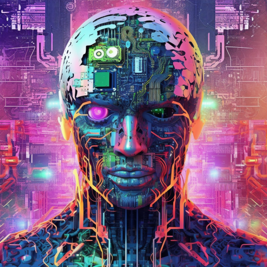 "La menace de l'IA sur la cybersécurité" (Midjourney)