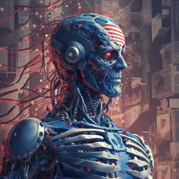 "L'IA dans l'ordre mondial" (Midjourney)