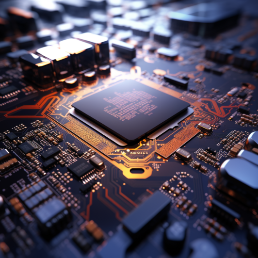 "Les puces d'IA sont aux centres des débats" (Midjourney)