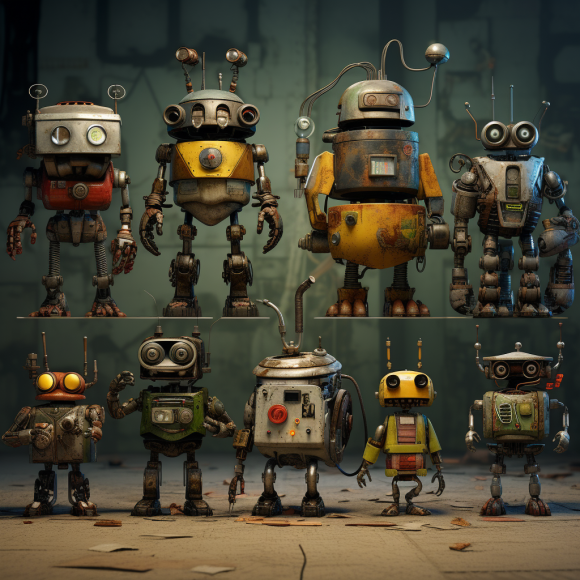 "Neuf robots pour le prix d'un" (Midjourney)
