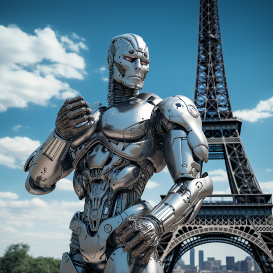 "Les robots français s'imposent en force" (Midjourney)