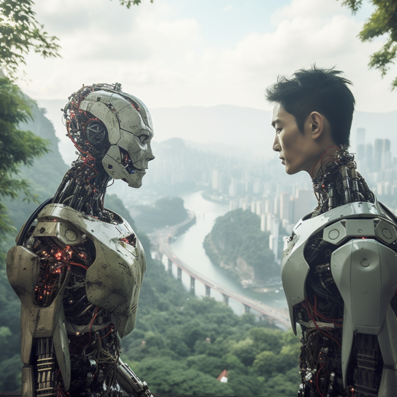 "La Chine accélère dans l'IA" (Midjourney)