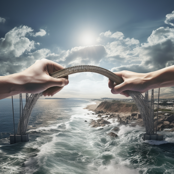 "Les ponts de données se rétablissent entre l'Europe et les Etats-Unis" (Midjourney)