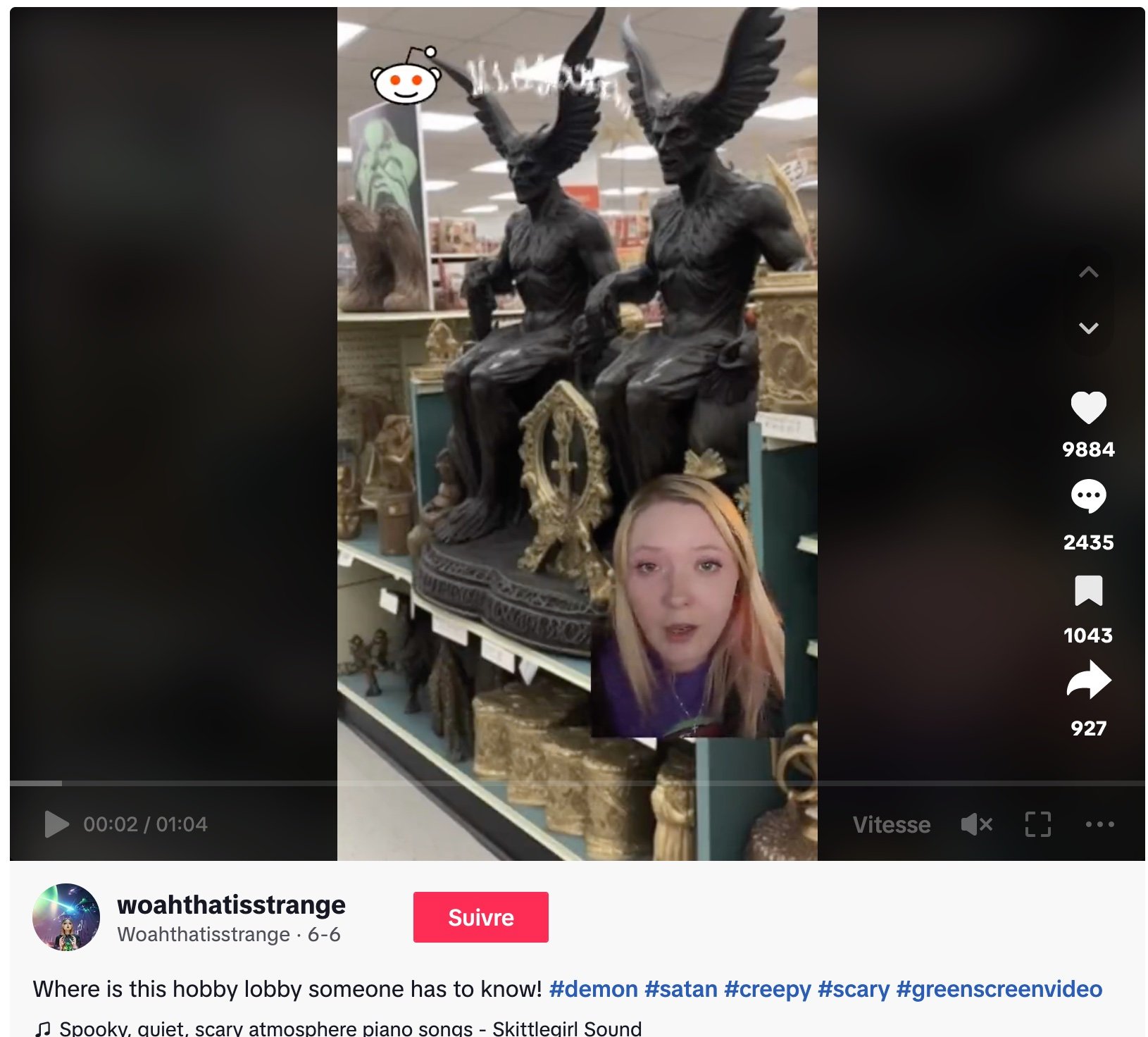 Des objets satanistes incrustés dans un magasin de la chaîne religieuse américaine Hobby Lobby, sur une vidéo Tik-Tok