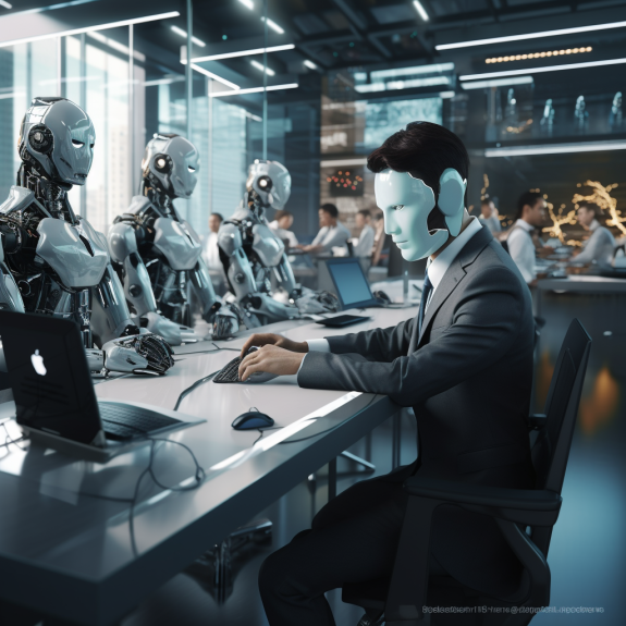 "L'entreprise à l'heure des robots" (Midjourney)