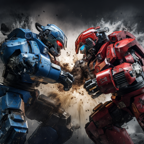 "Un duel technologique au sommet entre Américains et Chinois" (Midjourney)