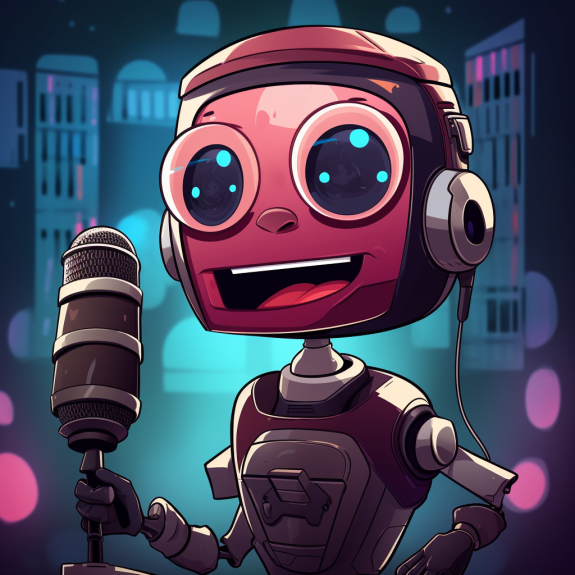 "Un zombie amical présente un podcast" (Midjourney)