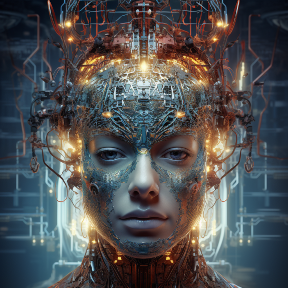 "L'IA prend conscience" (M. de R., Midjourney)